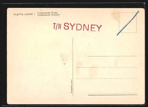 AK Passagierschiff TN Sydney auf dem Meer, Flotta Lauro