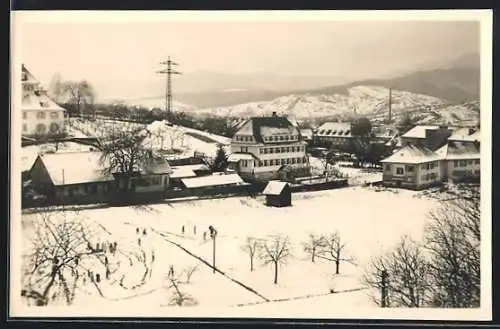 AK Gernsheim, Mädchenheim Bethesda im Winter