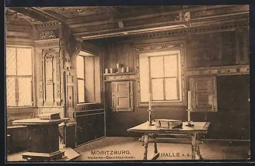 AK Halle a. S., Moritzburg, Halloren-Gerichszimmer