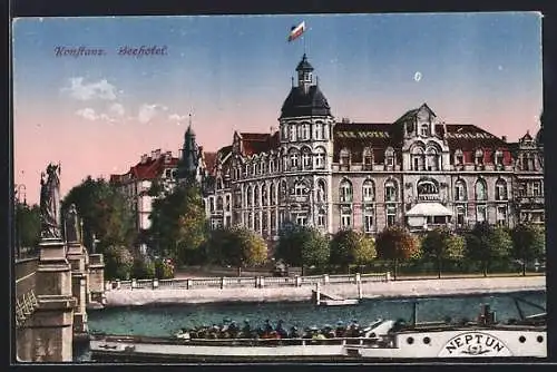 AK Konstanz, Uferpartie am Seehotel