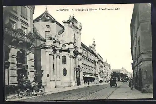 AK München, Dreifaltigkeits-Kirche, Pfandhausstrasse