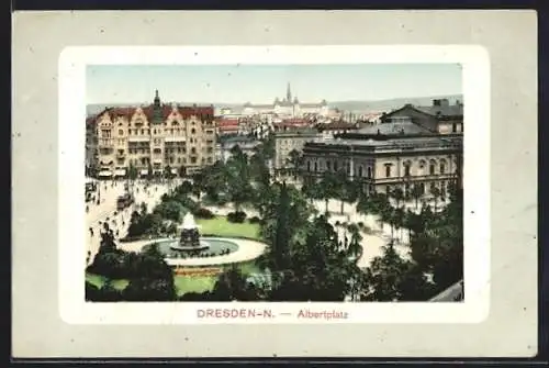 AK Dresden-Neustadt, Blick über den Albertplatz