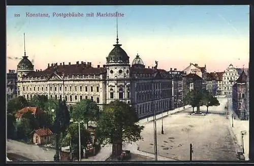 AK Konstanz, Postgebäude mit Marktstätte