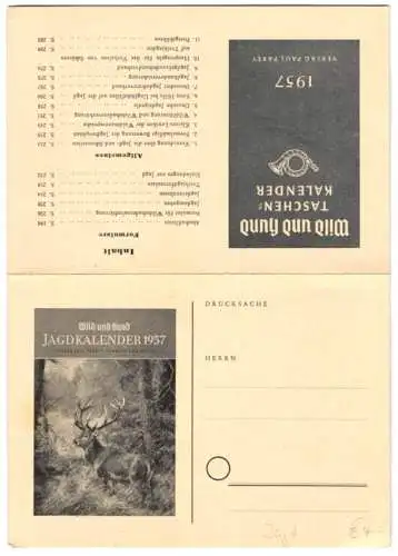 Klapp-AK Wild und Hund Jagd- und Taschenkalender 1957