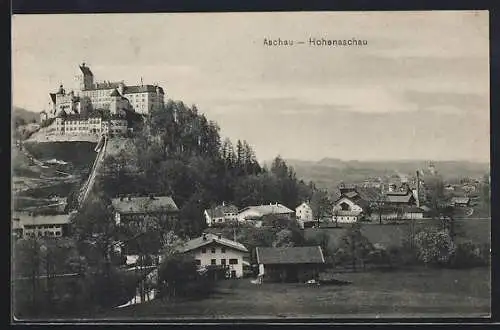 AK Aschau / Chiemgau, Blick auf Schloss Hohenaschau