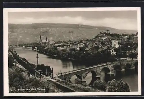 AK Bingen / Rhein, Ortsansicht aus dem Nahetal