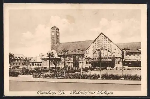 AK Oldenburg /Gr., Bahnhof mit Anlagen