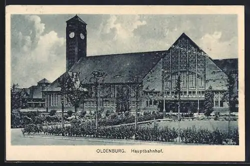 AK Oldenburg i. O., Hauptbahnhof mit Anlagen