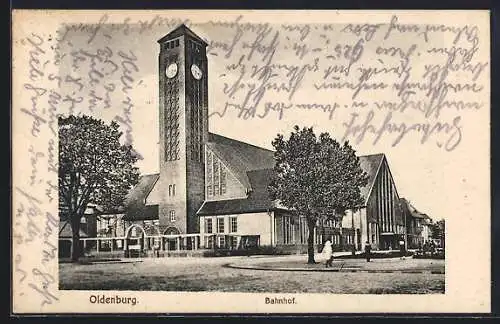 AK Oldenburg i. O., Partie am Bahnhof