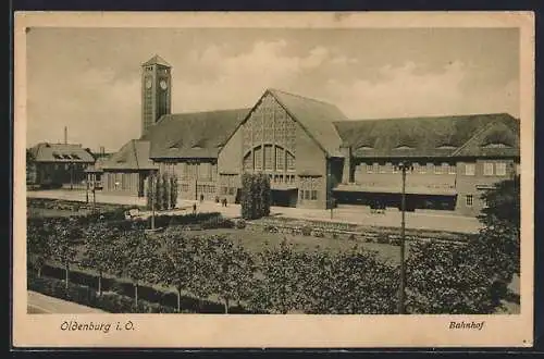 AK Oldenburg i. O., Bahnhof mit Anlagen