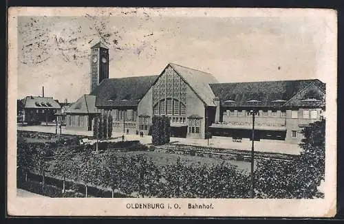 AK Oldenburg i. O., Anlagen am Bahnhof