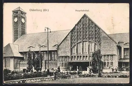 AK Oldenburg i. Gr., Partie am Hauptbahnhof