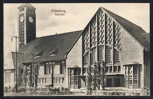 AK Oldenburg i. O., Bahnhof, Eingang