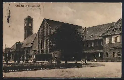 AK Oldenburg i. O., Partie am Hauptbahnhof