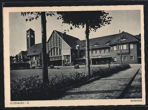 AK Oldenburg i. O., Blick zum Bahnhof