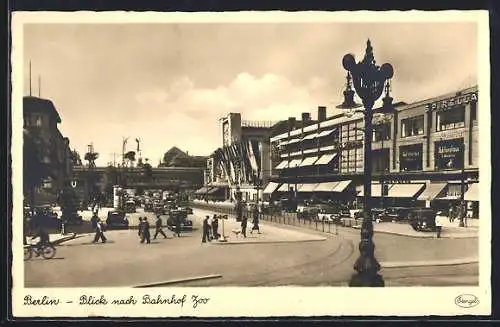 AK Berlin-Charlottenburg, Blick nach Bahnhof Zoo