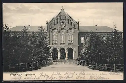 AK Oldenburg / O., Blick auf das Gymnasium