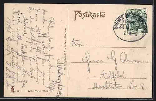 AK Oldenburg i. Gr., Amalienbrücke und Postgebäude