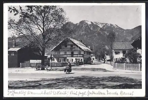 AK Lenggries, Partie in der Bahnhofstrasse