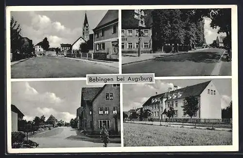 AK Bobingen, Strassenpartie, Ortsansicht