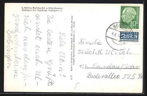 AK Bobingen, Strassenpartie, Ortsansicht