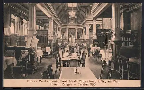 AK Oldenburg i. Gr., Eilers Restaurant, Bes. Ferd. Maass, Am Wall