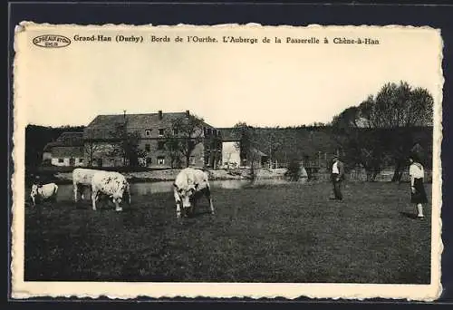 AK Grand-Han /Durby, Bords de l`Ourthe, L`Auberge de la Passerelle à Chene-à-Han