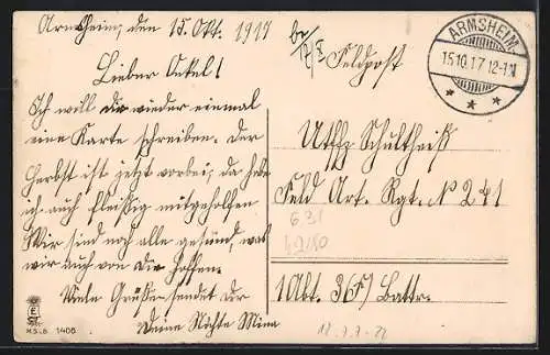 AK Rosenkorb mit Zweibund-Farben