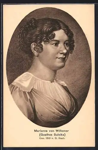 Künstler-AK Marianne von Willemer, Goethes Suleika