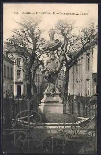 AK Condé-sur-Escaut, Le Monument A. Clairon