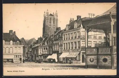 AK Bergues, La Grand`Place et l`Église