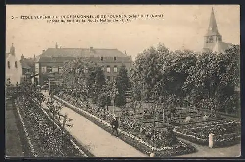 AK Fournes, École Supérieure Professionnelle, entrée de la Route Nationale