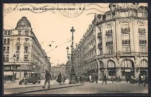 AK Lille, Rue Faidherbe vers la gare