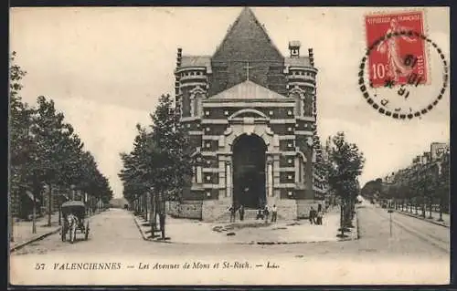 AK Valenciennes, Les Avenues de Mons et St-Roch, L`église majestueuse