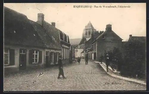 AK Esquelbecq, Rue de Wormhoudt, l`Abreuvoir