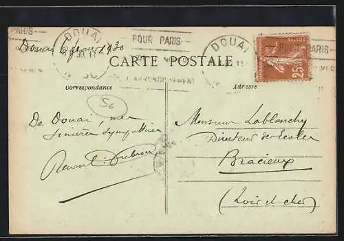 AK Douai, Monsieur Bertin répondant à Monsieur Poincaré lors de la remise de la Légion d`Honneur