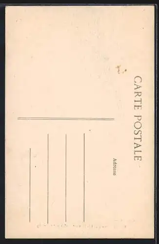 AK Douai, La Famille Gayant devant un bâtiment historique