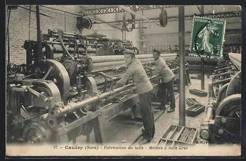 AK Caudry, Fabrication du tulle, Métiers à tulle grec