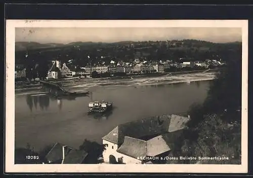 AK Aschach a. Donau, Ortsansicht am Fluss