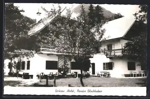 AK Grünau, Blick zum Gasthof Göschlseben