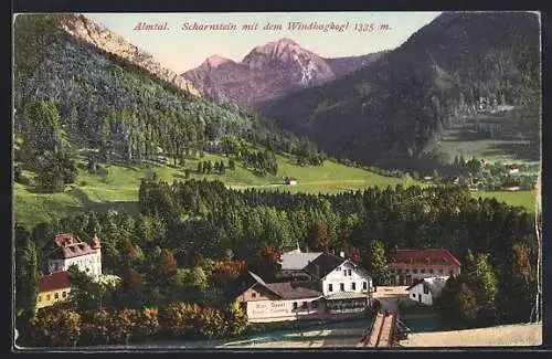 AK Scharnstein, Teilansicht mit dem Windhagkogl