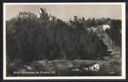 AK Eferding /O. D., Ortsansicht mit Ruine Schaumburg