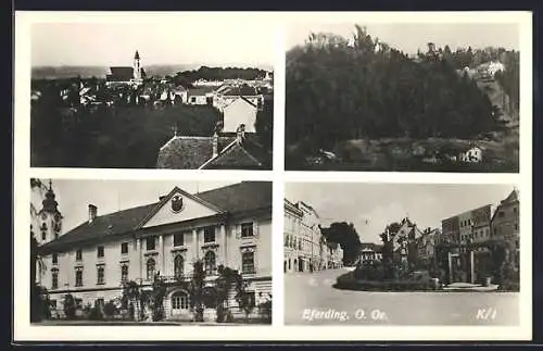 AK Eferding, Gesamtansicht, Ruine Schaumburg, Schloss