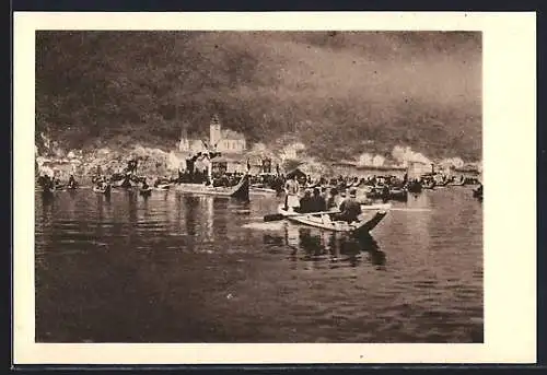 AK Hallstatt, Fronleichnamsprozession am See