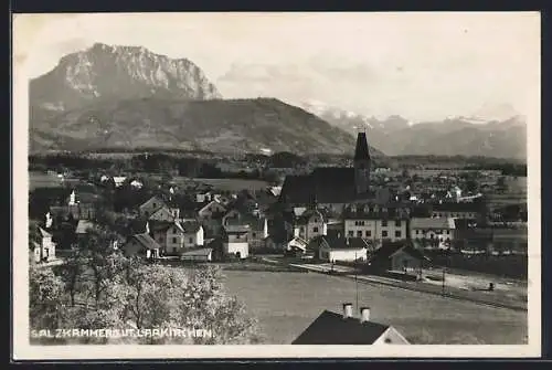 AK Laakirchen, Ortsansicht mit Bahnhof