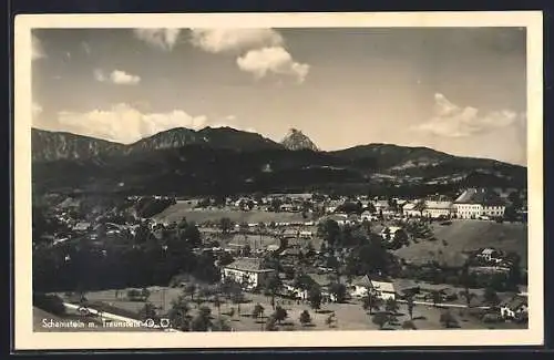 AK Scharnstein /O.Ö., Totalansicht mit Traunstein