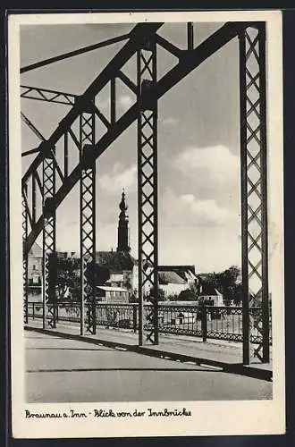 AK Braunau a. Inn, Blick von der Innbrücke