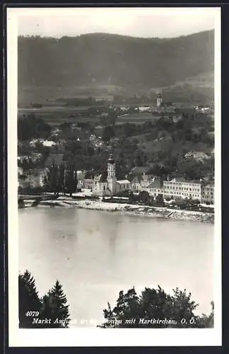 AK Aschach an der Donau, Ortsansicht mit Hartkirchen