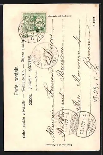 AK Genève, Stadtpartie im Zeitungspassepartout, Journal de Genève