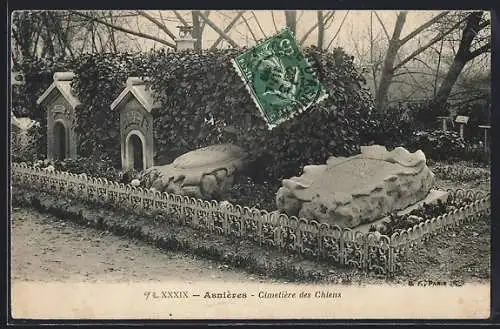 AK Asnières, Cimetière des Chiens